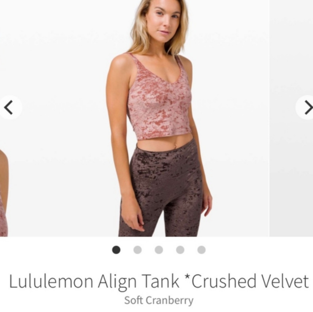 Lululemon Align Tank *Crushed Velvet, Soft Cranberry, Size 12, W1CTMS